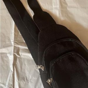 Corduroy black crossbody